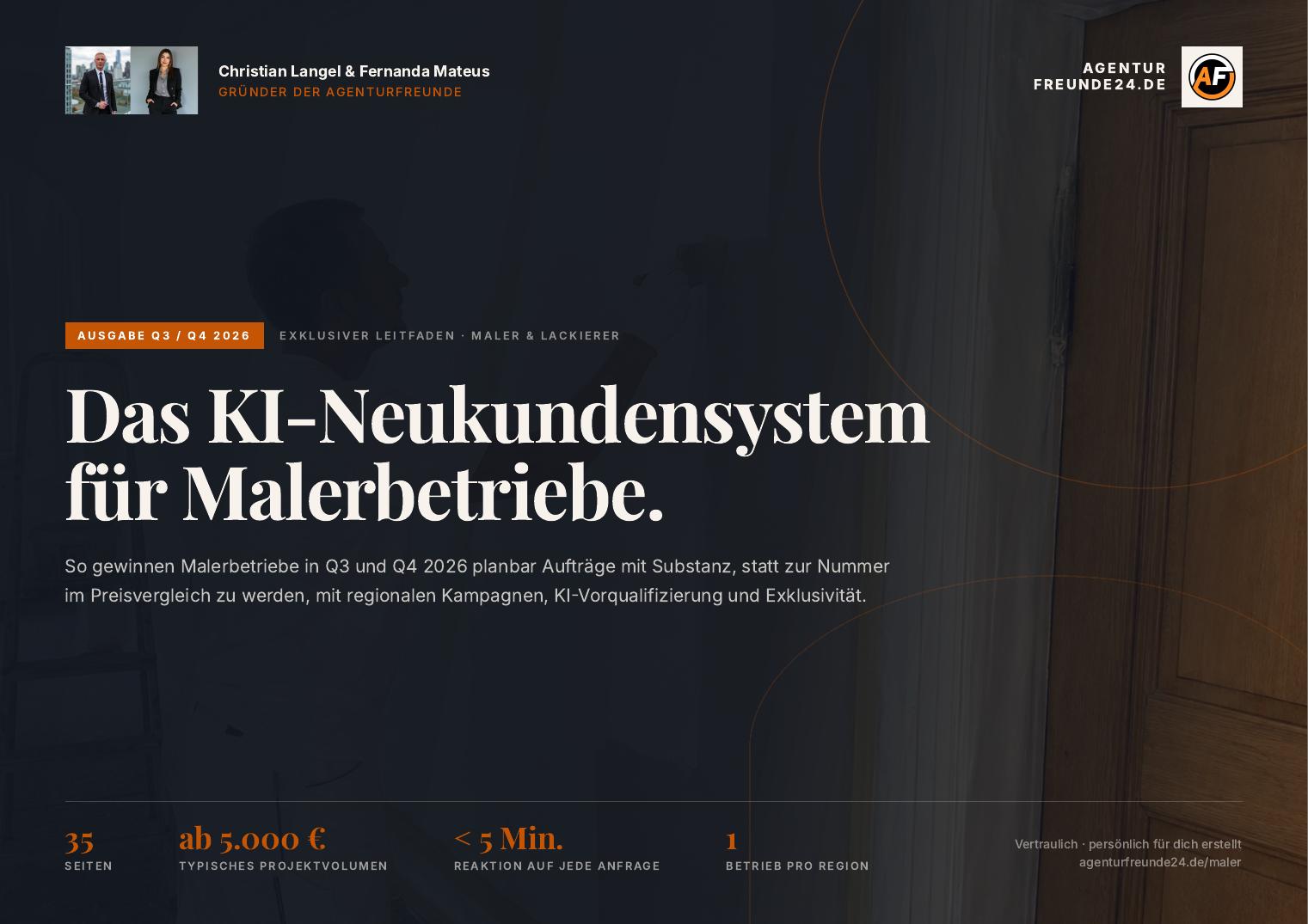Titelseite des Gratis-Reports „Das KI-Neukundensystem für Malerbetriebe“ von Agenturfreunde