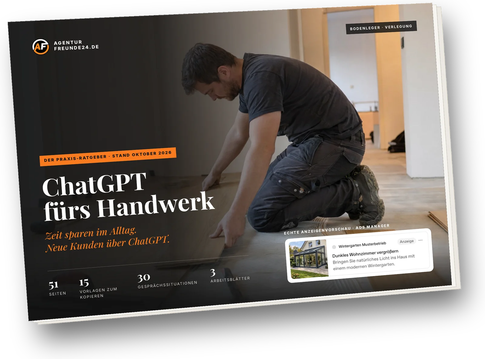 Titelseite des Praxis-Ratgebers „ChatGPT fürs Handwerk“